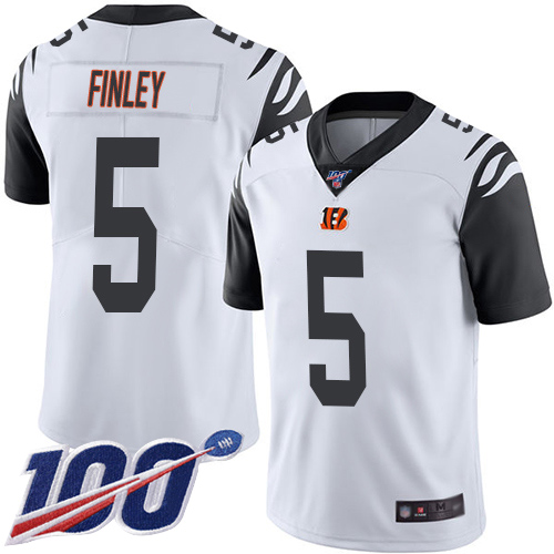 Cincinnati Bengals Limited White Men Ryan Finley Jersey NFL Footballl #5 100th Season Rush Vapor Untouchable